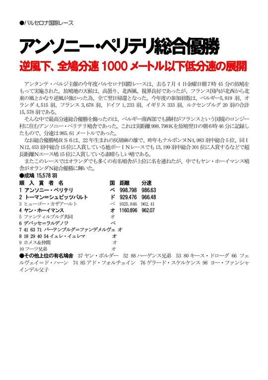 チャンピオンダイジェスト - レース鳩に関する情報・商品を取り扱うサイト